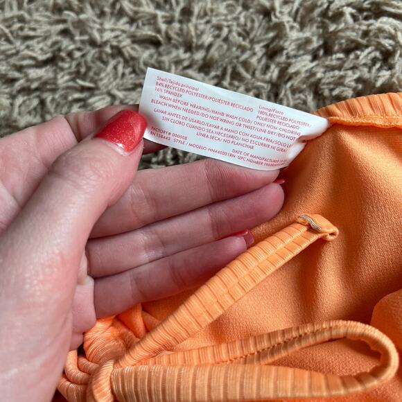NWT! Juniors' Ninety-Nine° Tunnel Side-Tie Orange Bikini Bottoms Size X-Small - Picture 4 of 6
